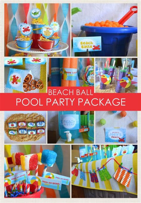 Beach Ball Party Package Beach Party Pool Party Sea Etsy