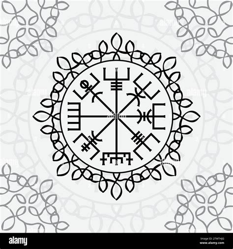 Vegvisir True Black Outline Circle Stock Vector Image And Art Alamy