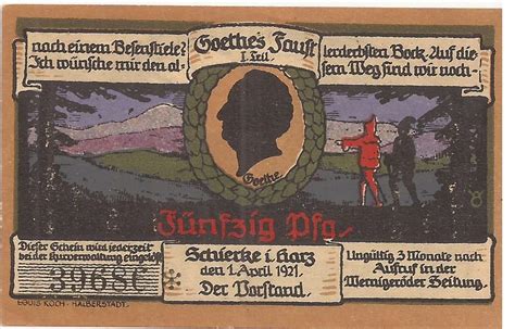 50 Pfennig Schierke im Harz Municipalité de Schierke Numista