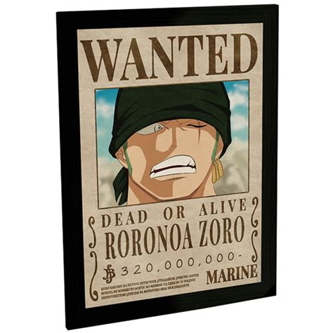 Quadro A One Piece Cartaz Procurado Zoro Wanted C Moldura