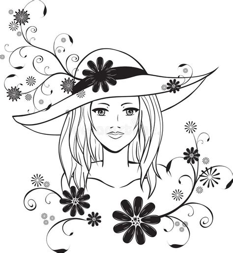 Young Pretty Woman With Hat Stock Vector Illustration Of Adult Model