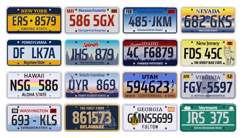 16 Us State License Plates All Fonts Are Outlined Ai Eps Png Svg Etsy