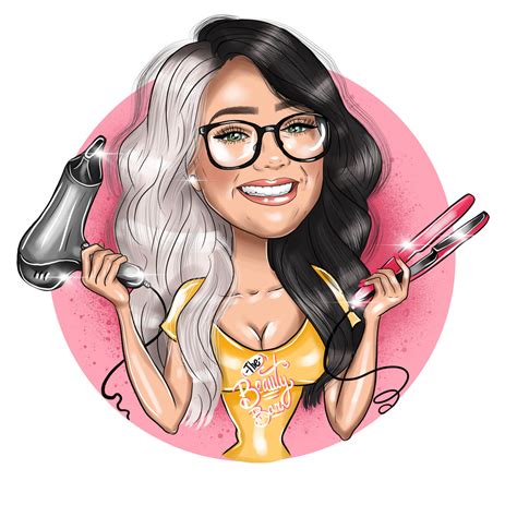 Hair Stylist Logo Design - custom cartoon portrait for your business l – Karikatur.shop