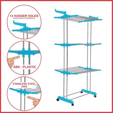 Movaible Blue Modular Layer Clothes Drying Rack Size Large At Rs