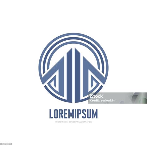 Abstract Stripes In Circle Vector Icon Business Template Concept