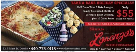 Lorenzos Pizzeria Menu In Oberlin Oh Order Delivery And Reviews