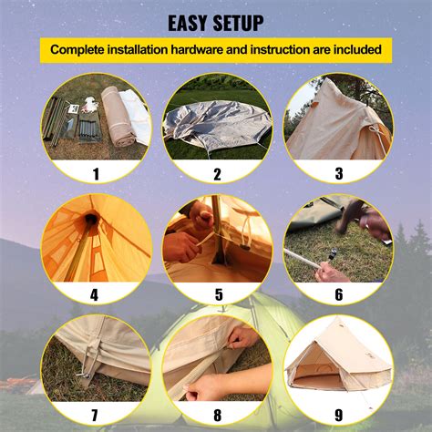 Vevor Canvas Bell Tent M Season Glamping Hunting Camping Tent Yurt