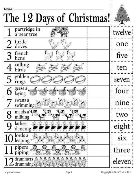 Christmas Number Worksheets