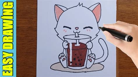 How To Draw A Cute Kawaİİ Cat Easy Drawİng Youtube