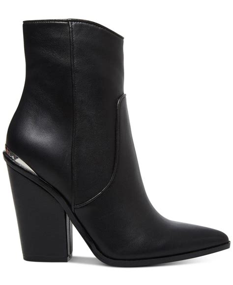 Steve Madden Denim Rarely Western Leather Booties In Black Lyst
