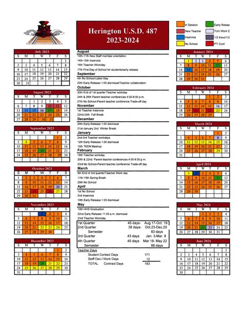 District Calendar Herington Usd 487