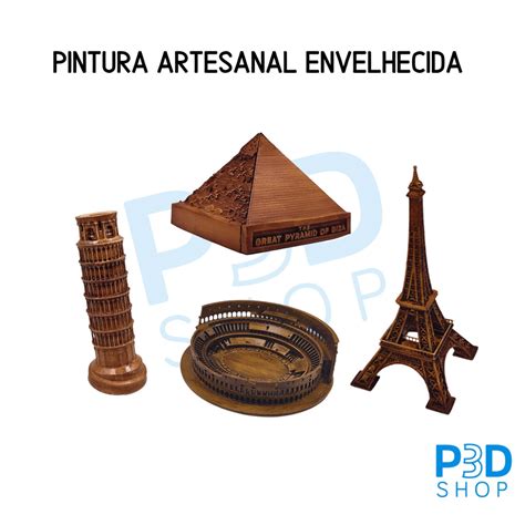 ESCOLHA 2 Kit Miniaturas De Monumentos Feitos Pintura Artesanal