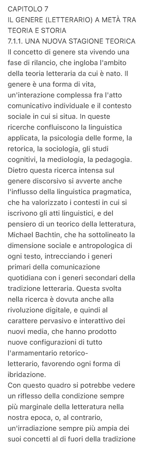 Capitolo Capitolo Il Genere Letterario A Met Tra Teoria E