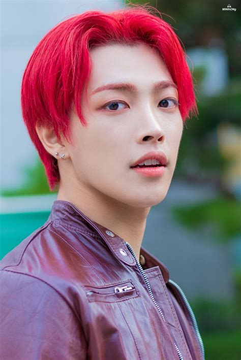 Pin By Johanna On Ateez Red Hair Kim Hongjoong Cherry Red Hair