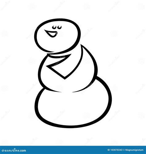 Silhueta do boneco de neve ilustração do vetor Ilustração de frio