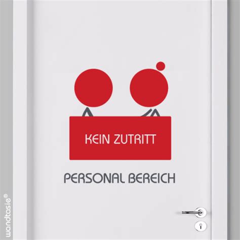 Kein Zutritt! Personal Aufkleber mit Piktogramm