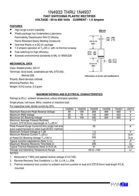 1N4937 Ampere Datasheet Distributor Stock And Price