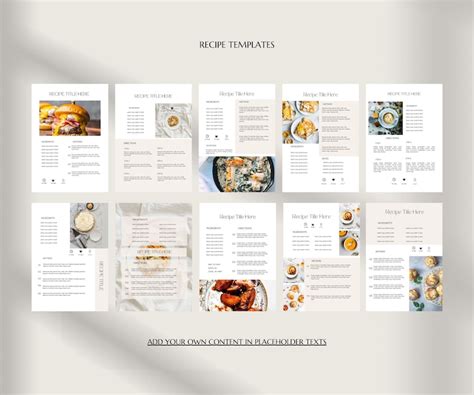 Recipe Book Template Cookbook Template Editable Canva Ebook Recipe