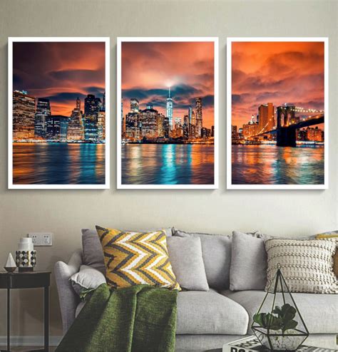 Kit Quadros Decorativos Ponte Brooklyn Cidade Nova York Elo