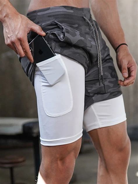 Multicolor Sporty Polyester Slight Stretch Men Activewear Mens Gym Shorts Tennis Shorts