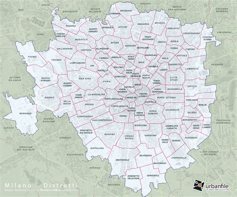 2023 Mappa Milano Distretti Urbanfile