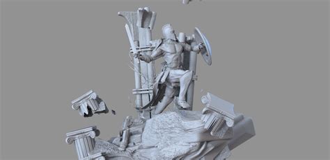 Spartan warrior statue 3D model | CGTrader