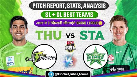 Thu Vs Sta Dream11 Thu Vs Sta Dream11 Prediction Sydney Thunder Vs