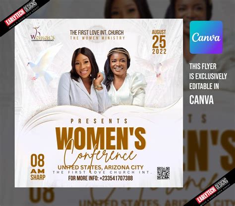 Women S Conference Flyer Diy Flyer Template Design Women Empowerment