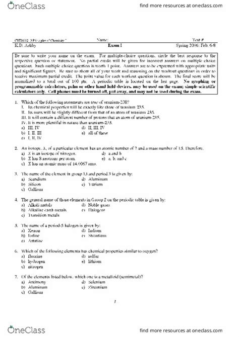 Chem 1210 Final Final Exam Oneclass