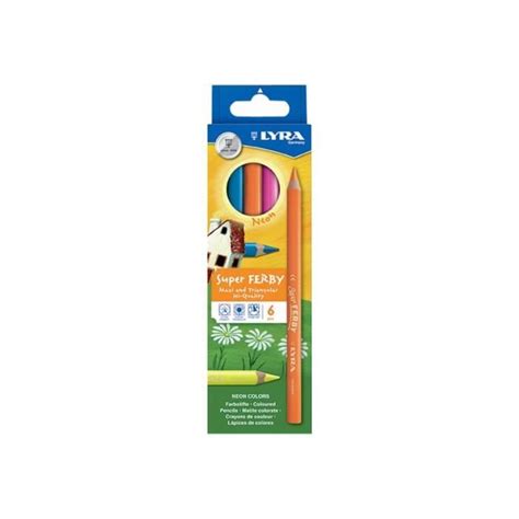 LYRA Super Ferby Crayon De Couleur Couleurs Fluo Assorties 6 25 Mm Pack