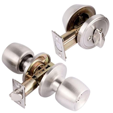 Toledo Fine Locks Single Cylinder Satin Nickel Combo Set Cv1500maus32d The Home Depot