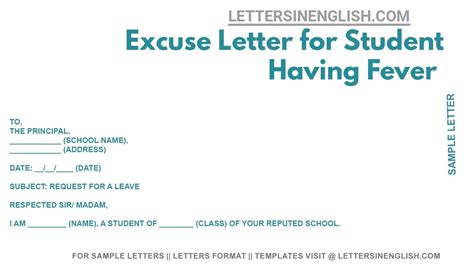 Excuse Letter For Student Having Fever Sample Letter Of 52 OFF