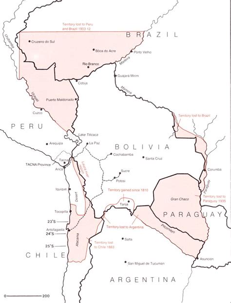 Territorial Changes To Bolivia Since Independence In 1825 From 1980