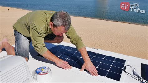 How To Install Flexible Solar Panel With No Drilling RV With Tito