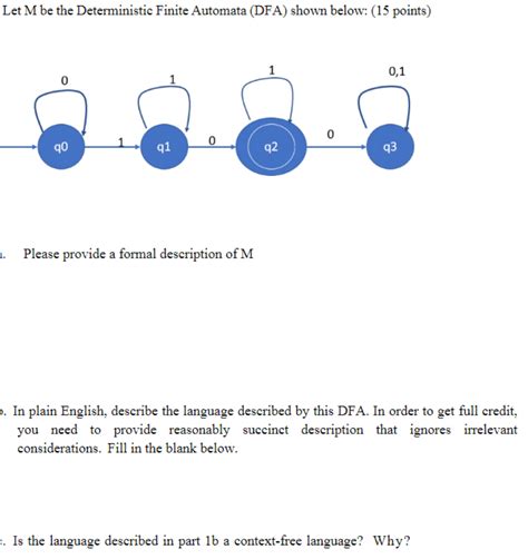 Solved Let M Be The Deterministic Finite Automata DFA Chegg