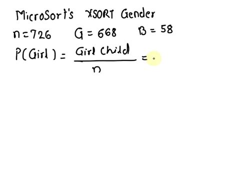 Solved Gender Selection In Updated Results From A Test Of Microsorts