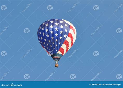 Red White And Blue Hot Air Balloon Stock Photo Image Of Rainbow Peaceful