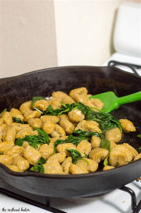 Pumpkin Gnocchi and Spinach with Sage Brown Butter Sauce by The Redhead ...