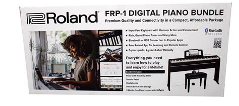 Roland Frp Digital Piano Bundle With Music Keyboard Bluetooth