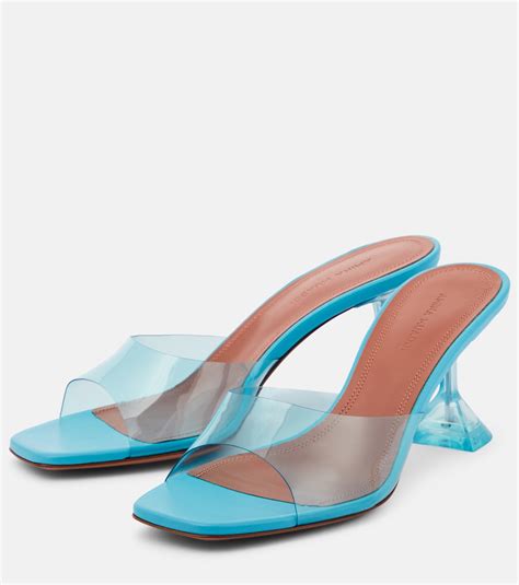 Lupita 70 PVC Sandals In Blue Amina Muaddi Mytheresa