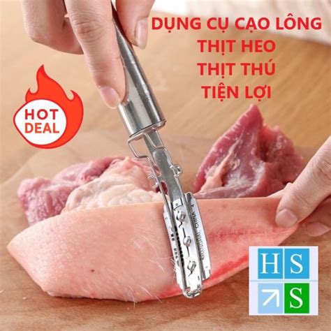 Dụng cụ cạo lông heo INOX siêu bền dao làm sạch lông lơn chân giò gia