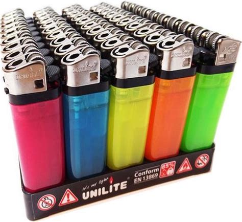 Wegwerpaanstekers 50 Stuks Unilite Lighters Aanstekers Vuursteen Bol