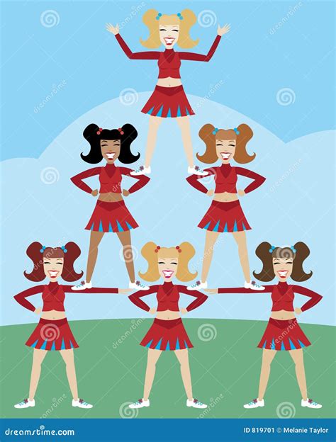 Cheerleading Pyramids Clipart