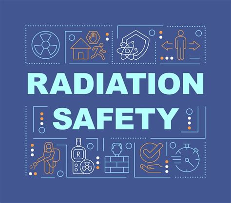 Premium Vector Radiation Safety Word Concepts Dark Blue Banner