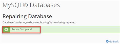 How To Repair A Mysql Database In Cpanel Eukhost