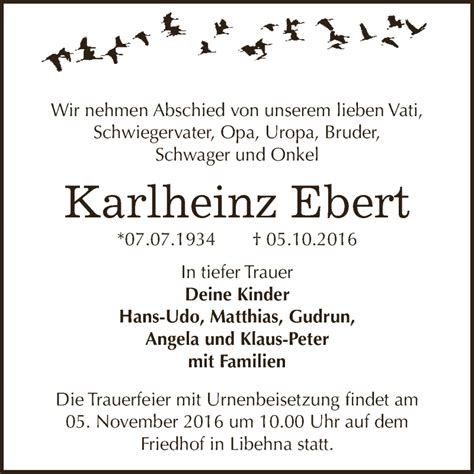 Traueranzeigen Von Karlheinz Ebert Abschied Nehmen De