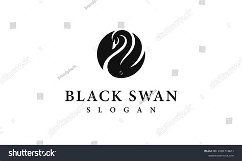 Black Swan Logo Design Beauty Royalty Free Stock Vector 2206731681