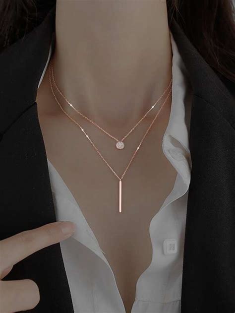 1 pièce À Breloque Géométrique Collier Cuivre Bijou Mode en ligne