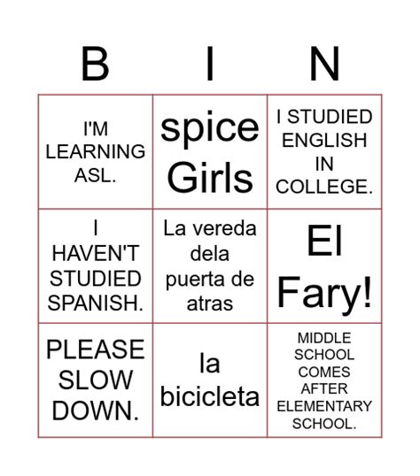 Learning Asl Unit 2 Sentences Bingo Card