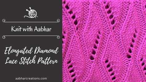 Elongated Diamond Lace Stitch Pattern Knit With Aabhar Aabhar Creations